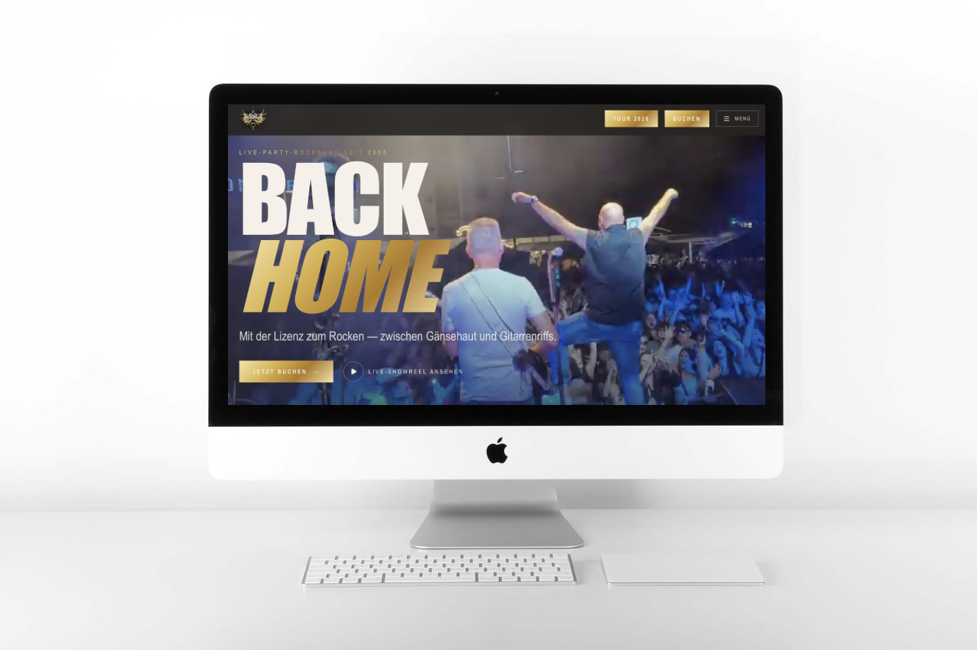 BackHome Band Website Mockup